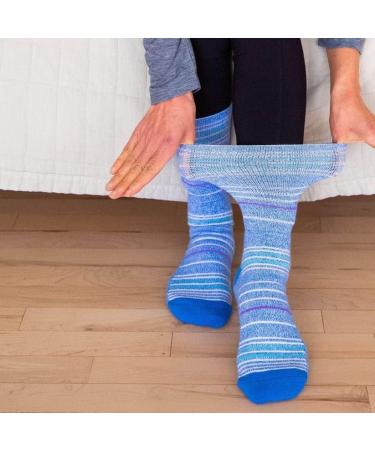 Dr. Segal's Non Binding Seamless Neuropathy Diabetic Socks - Edema Socks - 3 Pack, Medium-Large, Blue - Buy Online on GoSupps.com