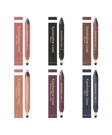 Crayon paupi res double embout - Couleur naturelle et modulable formule douce pour un usage quotidien anti-bavures et facile estomper (disponible en 6 teintes 2 g chacune) 6 Colors