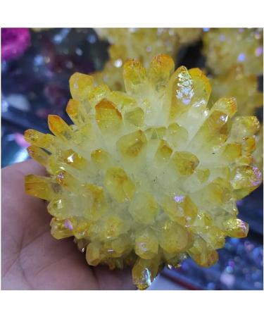 1pcs 300-700g Natural Crystal Cluster Electroplated Yello Crystal Cluster Reiki Stone Crystal Tip House Decorative Natural Stones Home Goods (Size : 400-500g) - Buy Online on GoSupps.com