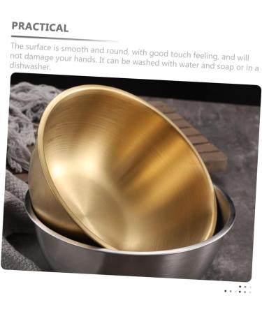 Alipis 2pcs Stainless Noodle Bowl Fruit Salad Daily Use Goldenx2pcs 17X17CMx2pcs - Buy Online on GoSupps.com