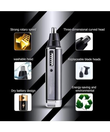 Rechargeable Ear Nose Hair Trimmer - Waterproof Electric Facial Hair Clipper for Men & Women | Stainless Steel Wet/Dry Use - Buy Online on GoSupps.com