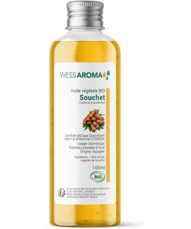  Wess Aroma Organic Tiger Nut Oil 100ml - Slows hair regrowth moisturizes and softens - COSMOS certified - Preservative-free - Buy Online on GoSupps.com