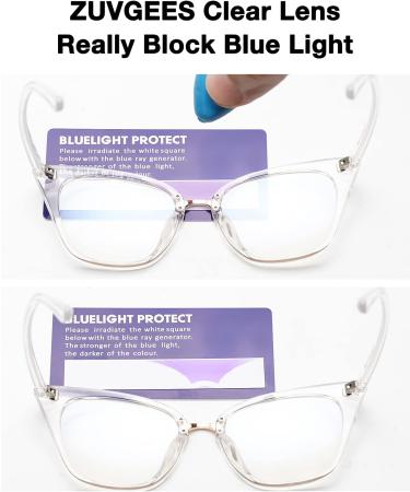 Buy ZUVGEES 2 Pack Women's Cute Oversized Cat Eye Blue Light Blocking Reading Glasses - Black & Transparent - 1.25x Strength - Stylish Computer Readers for All Ages - Buy Online on GoSupps.com