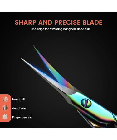 Bezox Curved Nail Skin Scissors - Precision Stainless Steel Manicure Tools for Tidy Care | Professional Nail Shaver & Small Rainbow Scissors for Women - Buy Online on GoSupps.com