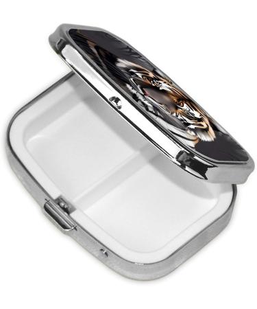Shop Tiger at Rest 2 Compartment Pill Case | Cute Travel Pill Organizer | Small Purse Pill Box for Easy Travel Gifts - Buy Online on GoSupps.com