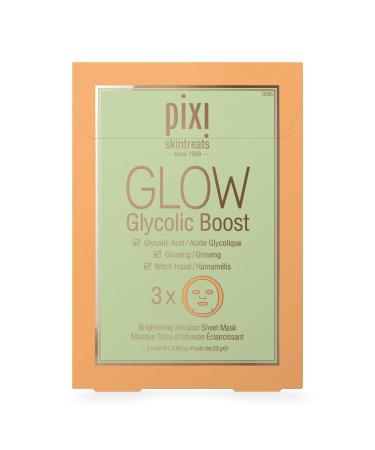 Pixi Beauty Skintreats Glow Glycolic Brightening Sheet Mask - 3 Pack (0.80 oz each) - Buy Online on GoSupps.com