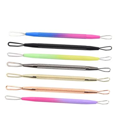 Balacoo 7pcs Double-headed Extrusion Ring Beauty Tools Blackhead Removal Blackhead Removers Stainless Steel