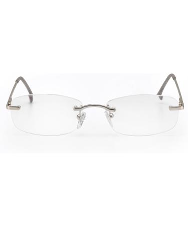 Filtral Borderless Reading Glasses - Frameless Unisex Reading Aid +1.50 Diopters in Silver Matt - International Shipping Available - Buy Online on GoSupps.com