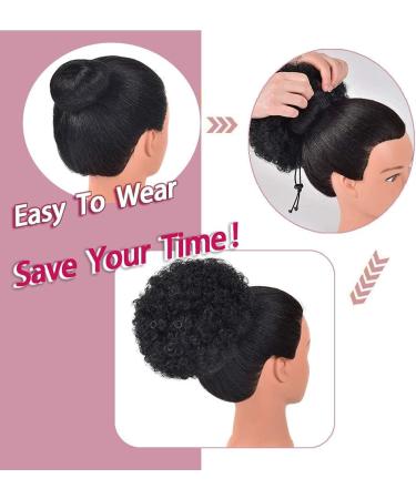 JHZHONG Afro Puff Drawstring Ponytail for Black Women Short Kinky Curly Afro Ponytail Synthetic Hair Afro Bun Drawstring Ponytail for Wome(Black/Large (Pack of 1) Large (Pack of 1) Black(1B) - Buy Online on GoSupps.com