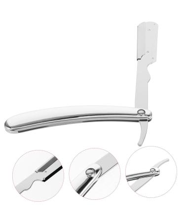 Frcolor Straight Edge Razor for Men - Stainless Steel Manual Blade Holder for Hairdressers & Eyebrow Trimming - Premium Quality Beard Razor - Buy Online on GoSupps.com