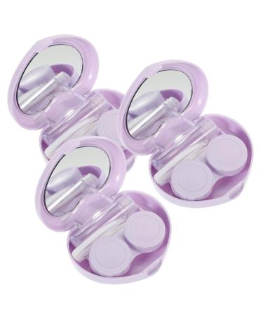 JECOMPRIS 3 sentences Contact lens container for eyes storage container Contact lens organizer cases Mass travel case for contact lenses case travel pp violet colored contact lenses bulk material lila 7.2x5.8x2cm