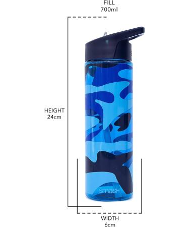 Smash Sipper Water Bottle 700ml Blue Camo Design - One Size - Buy Online on GoSupps.com