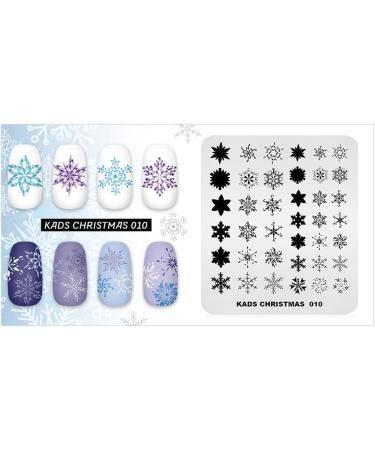 KADS Christmas Nail Art Stamp Plate CH010 - Colorful Snowflake Stencil Template - Buy Online on GoSupps.com