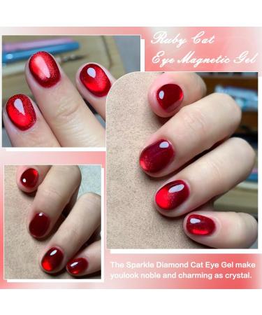 Wine Red Cat Eye Magnetic Gel Polish (A-008) - Long-Lasting UV Nail Art | International Shipping Available - Buy Online on GoSupps.com