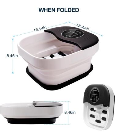 Foot Spa Massager with Heat & Bubbles - Large Touch Screen Collapsible Foot Bath for Stress Relief | Temperature Control & Massage Rollers - Buy Online on GoSupps.com