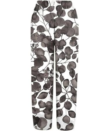 Women's Vintage Graphic Capris - Elastic Waist Tapered Pants with Pockets - Za1-a Grey - XX-Large - Buy Online on GoSupps.com