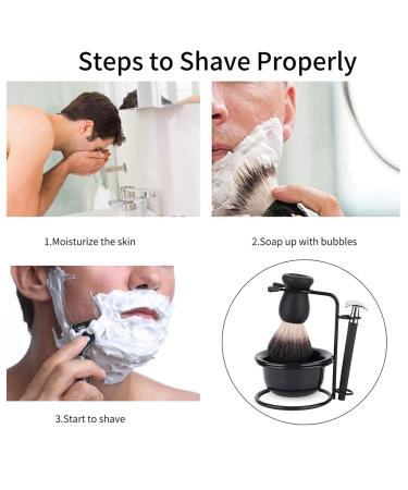 Professional Beard Shaving Set - Safe Shaving Brush Bowl Stand & Mustache Tools for Ultimate Grooming - Buy Online on GoSupps.com