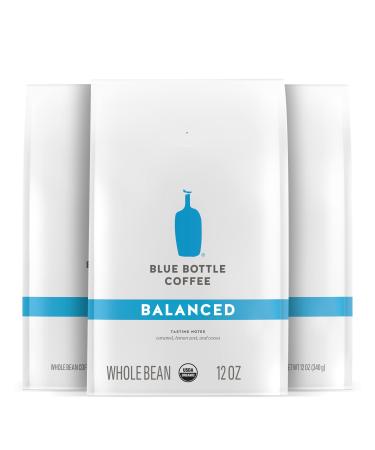 Blue Bottle Whole Bean Organic Coffee, Balanced, Medium Roast, 12 oz bag, (Pack of 3) Balanced 12 Ounce (Pack of 3)