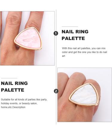  Beaupretty Beaupretty 6 Pieces Shell Ring Palette Paint Palette Rings Tray Marble Polish Plate DIY Manicure UV Gel White Nail Miss Acrylic Resin - Buy Online on GoSupps.com
