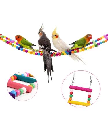 Wonninek Bird Parrot Toys 10-Step Ladders Swing Chewing Toys Hanging Pet Bird Cage Accessories Swing Toy for Small Parakeets Cockatiels Lovebirds Conures Macaws - Buy Online on GoSupps.com