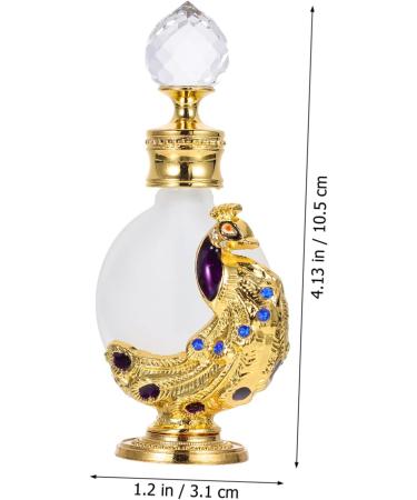 MUSISALY 1pc Peacock Essential Oil Bottle Perfume Dropper Bottle Home Perfume Bottle Glass Perfume Bottle Liquid Dispenser Glass Empty Holder Empty Perfume Bottle Women Perfume Bottle 3.1x10.5cm Golden - Buy Online on GoSupps.com