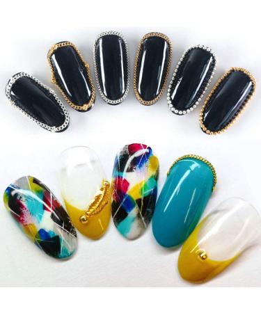 Nail Chains Set - 4 Packs of 24 Gold & Silver Metal Punk Pendant Ornaments for Nail Art DIY - Women's Nail Supplies - Buy Online on GoSupps.com