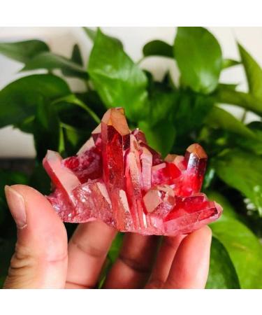 100g-200g Small Size Natural Red Aura Quartz Crystal Stone Geode Cluster 1pc Suitable for Home HOMEZHOU (Color : 1pc 145g-180g) - Buy Online on GoSupps.com