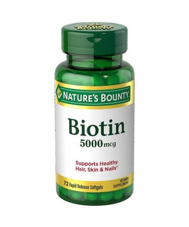 Nature's Bounty Biotin 5 000 mcg Caps 72 ct 72 Count (Pack of 1)