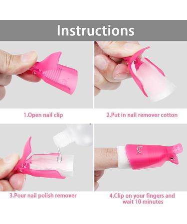 10 PCS Nail Polish Remover Clips for Toenail & Finger UV Gel Polish - Rose Red - Buy Online on GoSupps.com