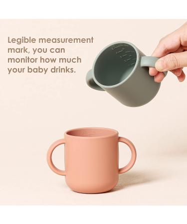 ROCCED Silicone Training Cup for Infants | 2 Handles, Easy Grip | Toddler Learning Cup | Baby Drinking Open Cups | 6 Months+ | 150ml/5oz - Sage - Buy Online on GoSupps.com