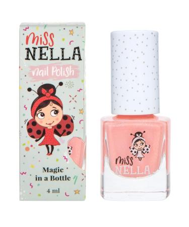Miss Nella PEACH SLUSHIE Safe Special Peach glitter Nail Polish for Kids Non-Toxic & Odour Free Formula for Children and Toddlers Natural Water Based for Easy Peel Off