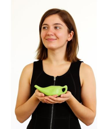 2activelife Ceramic Neti Pot for Nasal Rinse Yoga Jal Neti Pot Sinus & Congestion Relief 225ml Capacity Freckle Green Pattern Durable Leak-Proof Dishwasher Safe - Buy Online on GoSupps.com