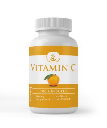 PURE ORIGINAL INGREDIENTS Vitamin C (100 Capsules) Always Pure No Additives Or Fillers Lab Verified 100 Count (Pack of 1)