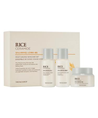 The Face Shop Rice Ceramide Moisturizing Toner | Essential Toner for Deep Hydration with Rice Extracts | Natural Moisturizer for Whitening Skincare Set
