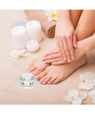 Housoutil Nail Art Crystal Cup Nail Art Liquid Cup Nail Art Tools Dappen Dishes Container with Lid Dappen Dish with Lid Nail Liquid Bowl Clear Container with Ring White Crystal Acrylic Glass - Buy Online on GoSupps.com