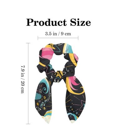 6 Pack Bow Scrunchies Rabbit Ear Hair Ties Ponytail Holder - Pink Blue Unicorns - Multi-colored Soft Scarves Scrunchies for Thick Hair - Buy Online on GoSupps.com