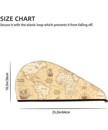 World Map Microfiber Hair Towel - Soft Super Absorbent Hair Wrap for Long Curly & Thick Hair | Quick Dry Coral Velvet Cap for Women - Buy Online on GoSupps.com