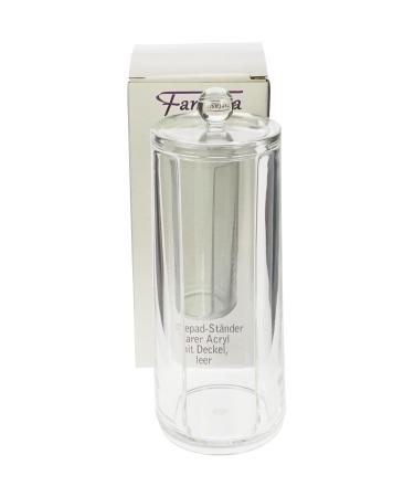 Fantasia Acrylic Cotton Pad Stand with Lid - 20.5 cm Height Empty (1 Piece) | Premium Quality for Stylish Organization - Buy Online on GoSupps.com