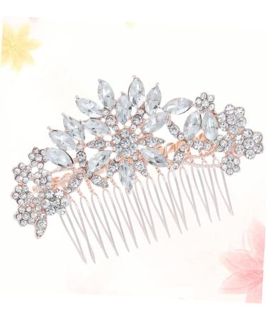 FRCOLOR 1pc Wedding Combs pearl comb barrette hair accessories for women wedding Crystal hair comb Wedding Hair Accessories bridal hair combs wedding headpiece bride rhinestones rose gold - Buy Online on GoSupps.com