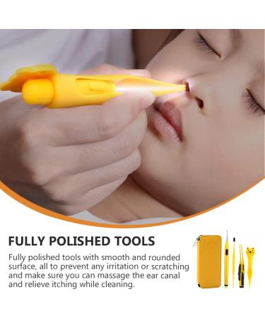 FRCOLOR Kids Ear Wax Pick Set - Cartoon Luminous Earwax Picker & Nose Clip for Safe Removal - Yellow 15.2x6.7cm - Buy Online on GoSupps.com