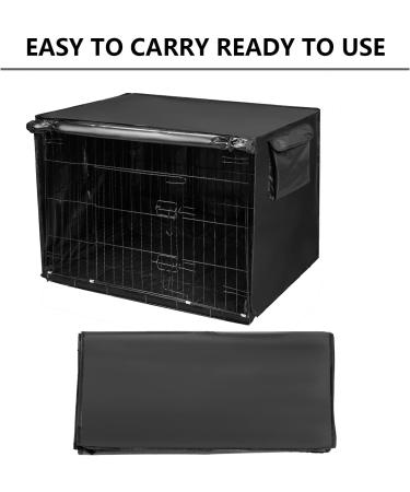 Waterproof 30 Inch Dog Wire Crate Cover with Front Openings and Storage Pocket - Buy Online on GoSupps.com