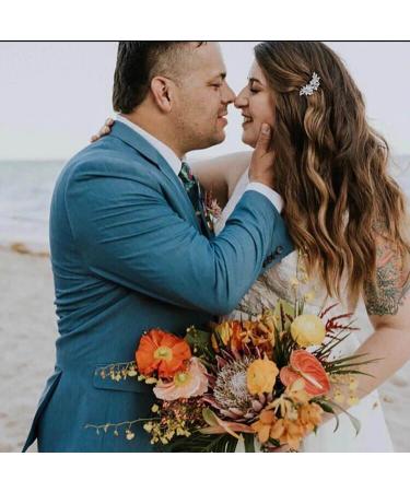 Goledwedy Crystal Flower Bridal Hair Clips - 2 Pack Rhinestone Wedding Hair Clips for Brides - Buy Online on GoSupps.com