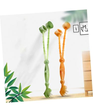 Frcolor 9-Piece Two-Colored Tai Chi Hammer Back Scratcher & Massage Tool - Portable Self-Massage Fitness Equipment (40x3.4cm) in Orange & Green - Buy Online on GoSupps.com