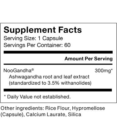 Momentous Ashwagandha Supplement - 300 mg NooGandha Ashwagandha Extract - Cognitive Performance, Alertness, & Focus Support - NSF Certified for Sport - Vegan - GMO- & Gluten-Free - 60 Servings - Buy Online on GoSupps.com