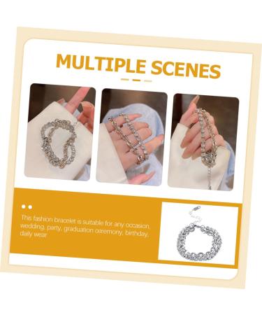 PACKOVE 2pcs Rhinestone Bracelet Wrist Bracelet Delicate Bracelet Girls Bracelet Women Bracelets Layering Bracelets Chain Bracelet Personalized Bracelet Charm Alloy Miss Chained - Buy Online on GoSupps.com