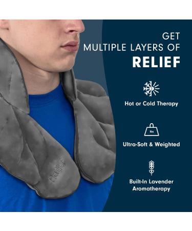 Aculief Lavender Aromatherapy Shoulder Wrap | Hot & Cold Pad for Neck & Shoulder Pain Relief | Microwave/Freezer-Ready (Gray) - Buy Online on GoSupps.com