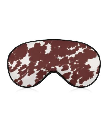 Cowhorse Print with Brown Spots Sleep Mask for Women Adjustable Sleeping Eye Shades Cover with Elastic Strap