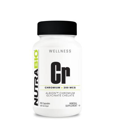 NutraBio Chelated Chromium GFT - 200 mcg - 90 Vegetable Capsules