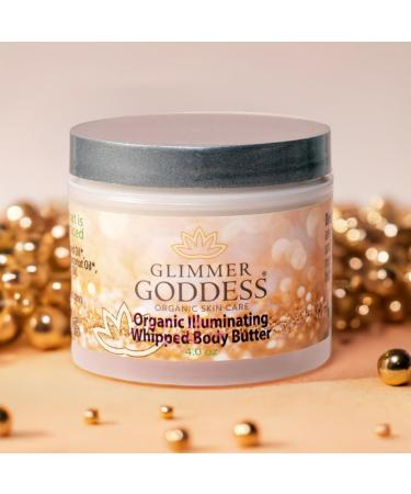 Glimmer Goddess Organic Whipped Body Butter - Level 3 Bronze Shimmer Nourishing Moisturizer for All Skin Types 4.0 oz - Buy Online on GoSupps.com