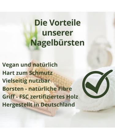 2 Set Nail Brush - Skin-Friendly Fingernail Brush Natural Buchenholz Bristles - Handcrafted Manicure & Pedicure Tools Made in Germany - Buy Online on GoSupps.com